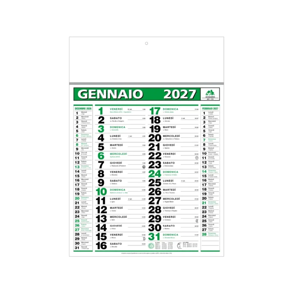Calendario Stecca Small 31 x 44 cm - Gadget.it - Calendario Stecca Small personalizzato 31 x 44 cm