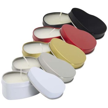 Candela in scatola di latta a forma di cuore all'aroma di vaniglia Blissful - Gadget.it - 