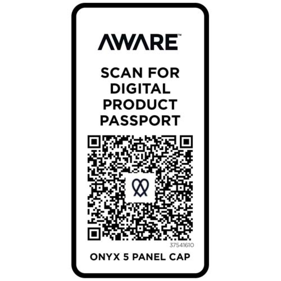 Cappellino in tessuto riciclato Aware™ a 5 pannelli Onyx - Gadget.it - 