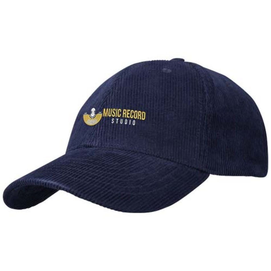 Cappello in velluto a coste a 6 pannelli in tessuto riciclato Hutton - Gadget.it - 