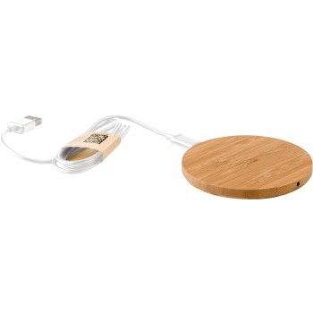 Caricabatterie wireless in bamboo - FERNANDO - Gadget.it - 