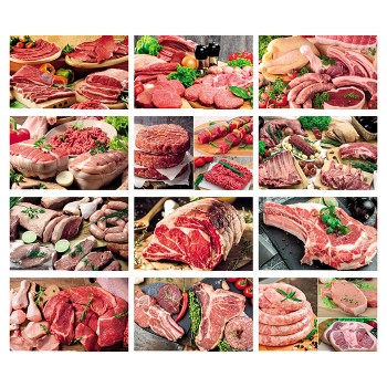 Calendario Carni 30x47 - Gadget.it - Calendario Illustrato Mensile Carni 30x47 cm