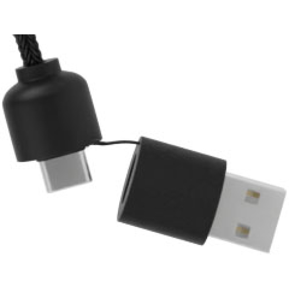 Cavo di ricarica 5 in 1 in rPET riciclato con logo luminoso e custodia rotonda in legno SCX.design C37 - Gadget.it - 