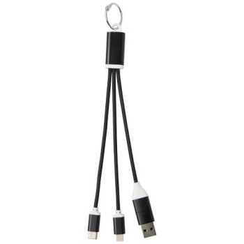 Cavo di ricarica in alluminio riciclato 4 in 1 con portachiavi Metal - Gadget.it - 
