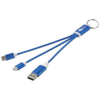 Cavo di ricarica in alluminio riciclato 4 in 1 con portachiavi Metal - Gadget.it - 