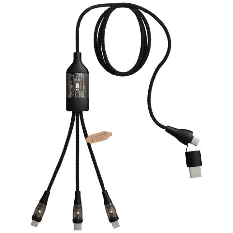 Cavo di ricarica rapida 5 in 1 da 100 W/5 A con display digitale SCX.design C50 - Gadget.it - 