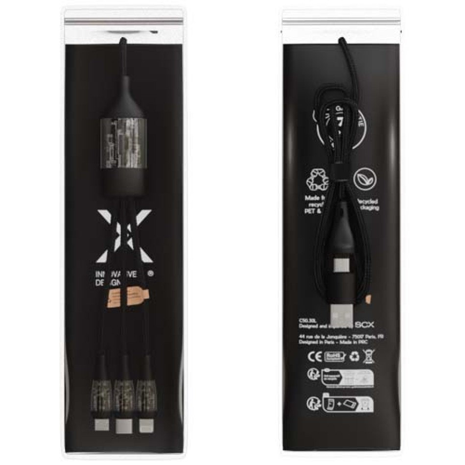 Cavo di ricarica rapida 5 in 1 da 100 W/5 A con display digitale SCX.design C50 - Gadget.it - 