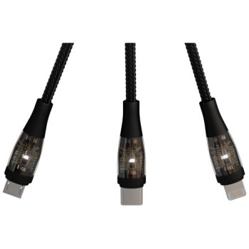 Cavo di ricarica rapida 5 in 1 da 100 W/5 A con display digitale SCX.design C50 - Gadget.it - 