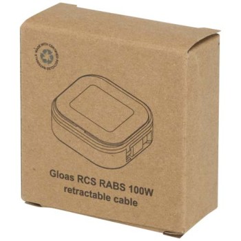 Cavo retrattile 5 in 1 in materiale riciclato con cavo retrattile per la sincronizzazione dei dati e la ricarica rapida da 100 W e set di strumenti per smartphone Gloas - Gadget.it - 