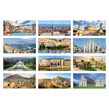 Calendario Città d'Italia 19x14,5  - Gadget.it - Calendario Spiralato illustrato da Tavolo Mensile Città d'Italia 19x14,5 cm