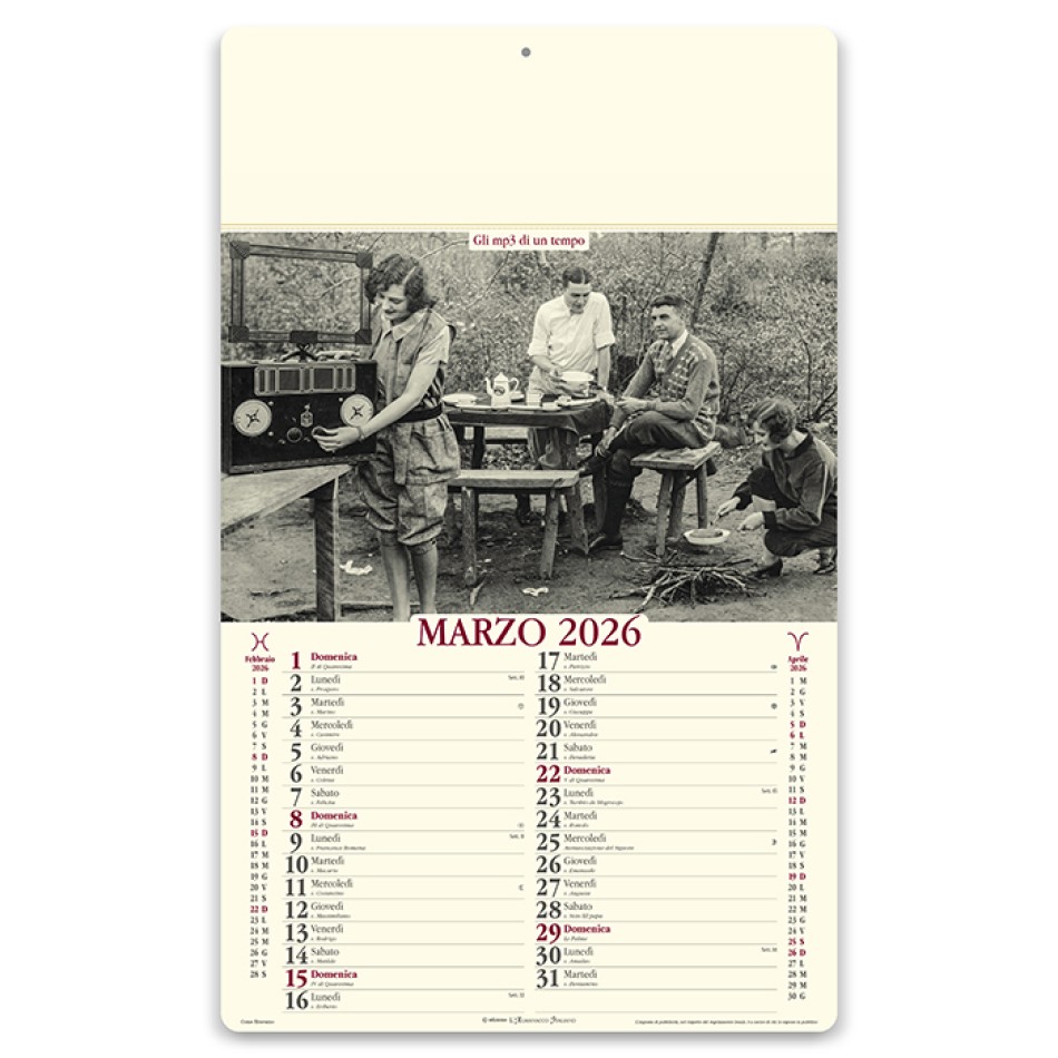 Calendario Come Eravamo 31x52,5 - Gadget.it - Calendario Mensile Come Eravamo Almanacco Italiano 31x52,5 cm