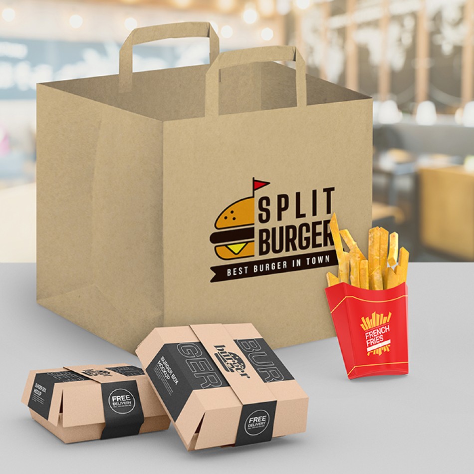 Borsa di carta 26x16x31 cm - COMPACT TAKE AWAY - Gadget.it - 