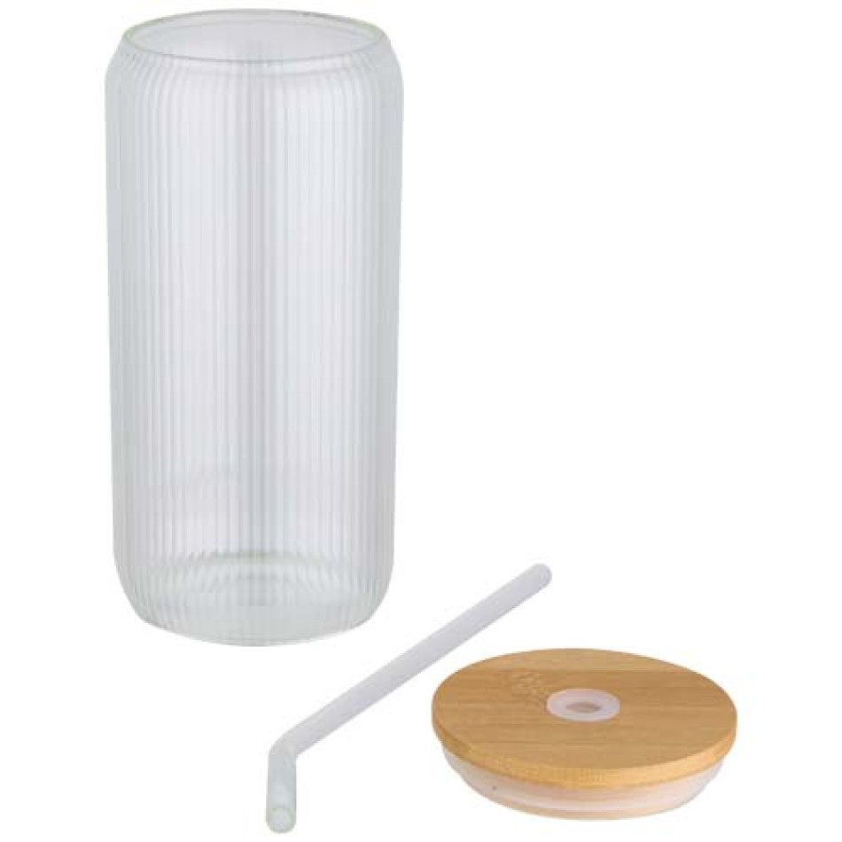 Contenitore a parete singola in vetro borosilicato con coperchio in bambù da 500 ml Mirage - Gadget.it - 