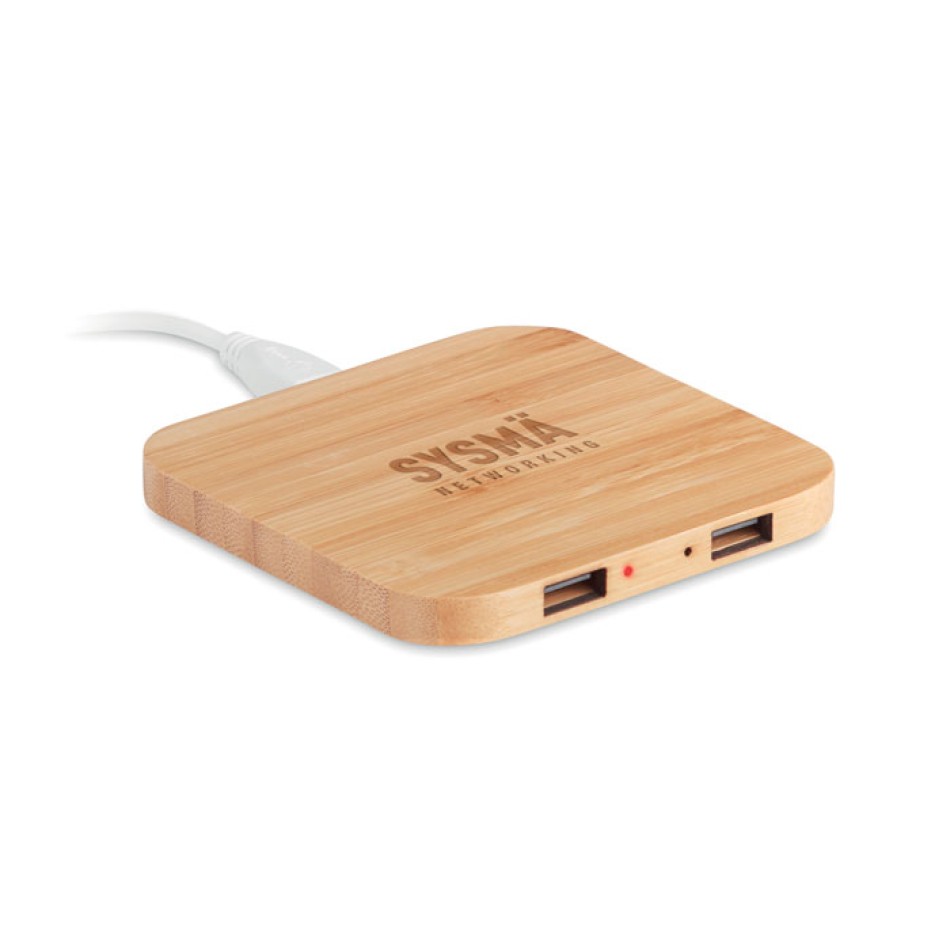 Caricatore wireless in bamboo - CUADRO - Gadget.it - 