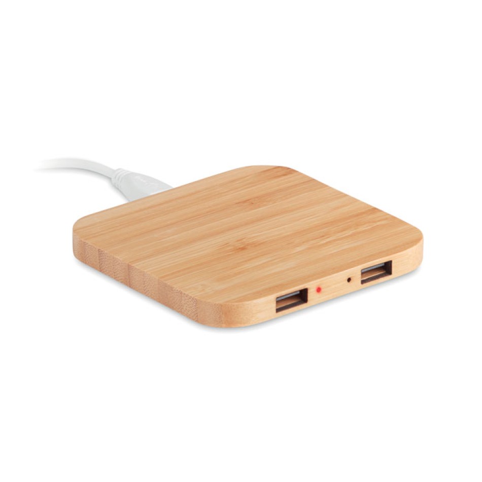 Caricatore wireless in bamboo - CUADRO - Gadget.it - 