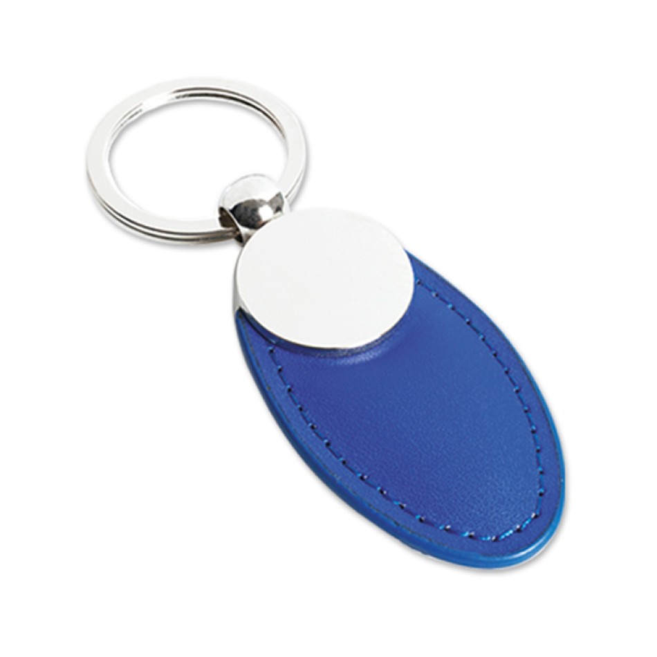 Portachiavi ovale in PU e metallo - CULT - Gadget.it - 