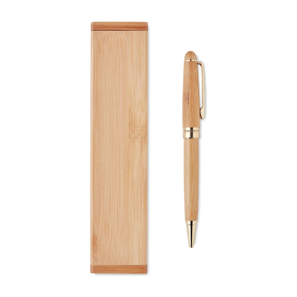 Penna in bamboo refill blu - ETNA - Gadget.it - 