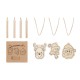 Set di 3 Decorazioni Natalizie in Legno da Colorare con 4 Matite - Gadget.it - Set di 3 Decorazioni Natalizie in Legno personalizzabili da Colorare con Matite