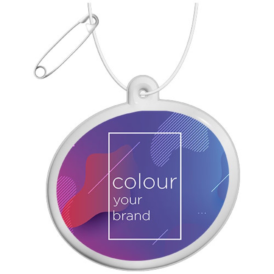 Gancio catarifrangente ovale in PVC con catenella RFX™ - Gadget.it - 