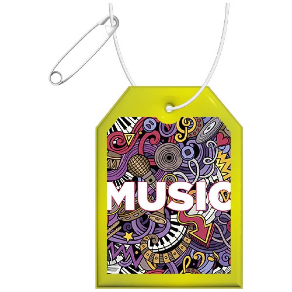 Gancio catarifrangente per etichetta in PVC con catenella RFX™  - Gadget.it - 