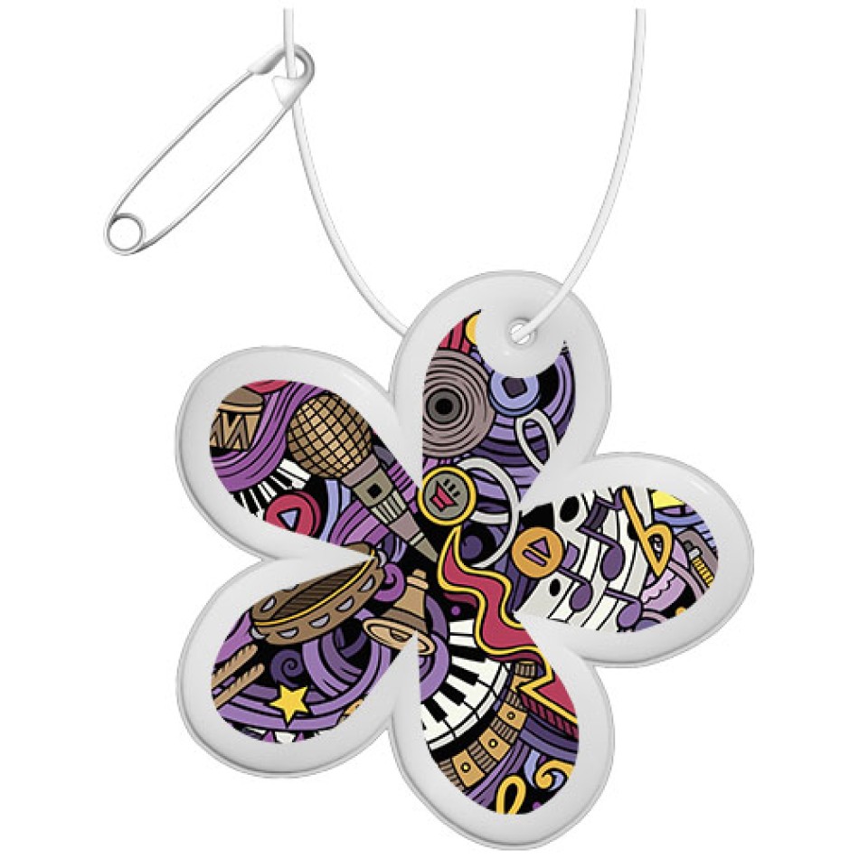  Gancio in PVC catarifrangente a forma di fiore con catenella RFX™ - Gadget.it - 