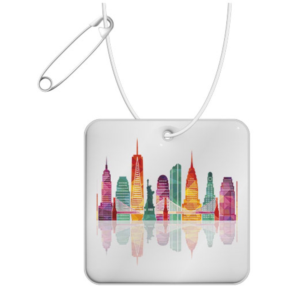 Gancio in PVC catarifrangente quadrato con catenella RFX™  - Gadget.it - 