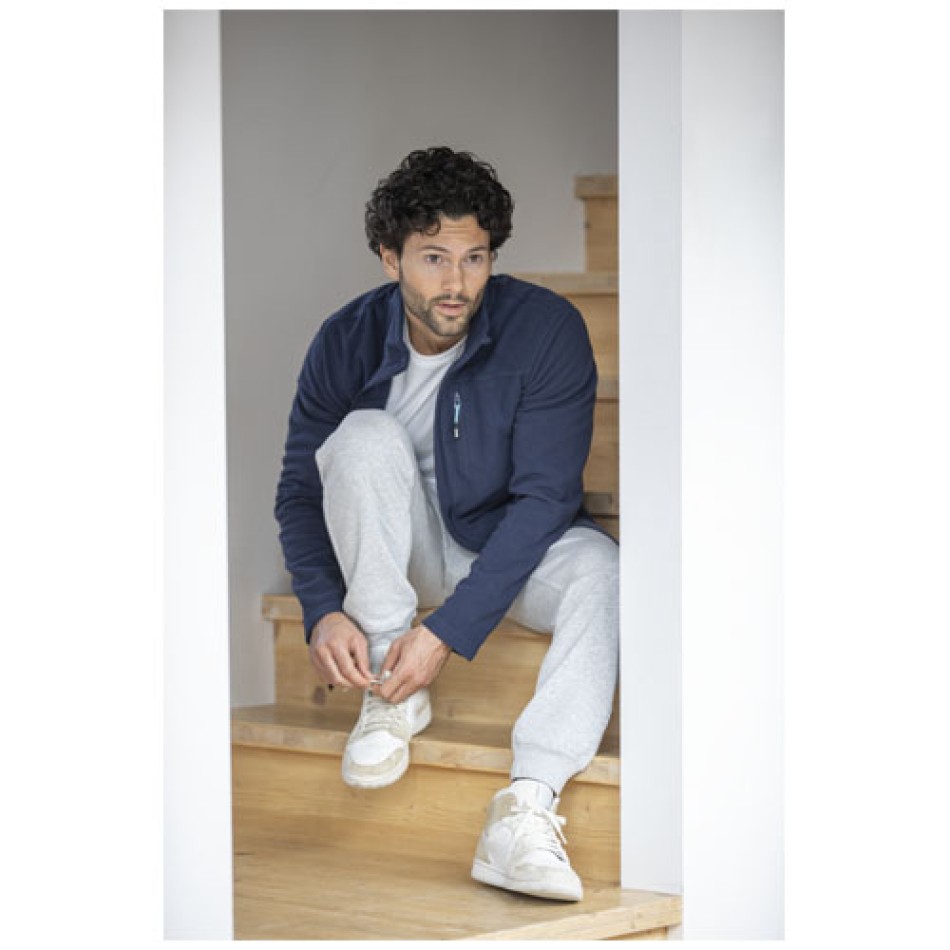 Giacca da uomo in pile con zip integrale in materiale riciclato certificato GRS Amber - Gadget.it - 