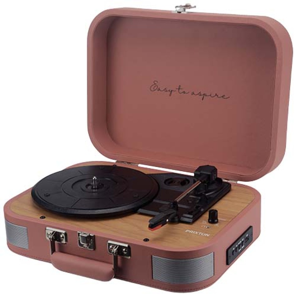 Giradischi vinile bluetooth usb radio FM con cuffie e speaker - Prixton - Gadget.it - 