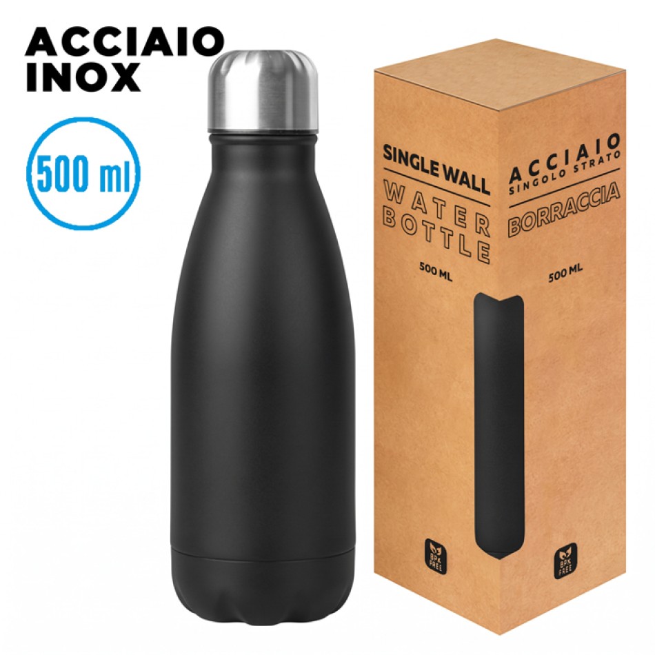 borraccia in acciaio inox 500ml - GLOSSY BOTTLE - Gadget.it - 