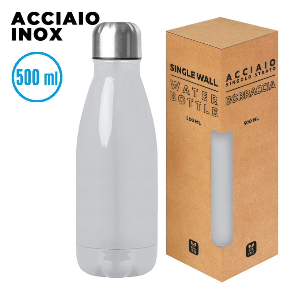 borraccia in acciaio inox 500ml - GLOSSY BOTTLE - Gadget.it - 