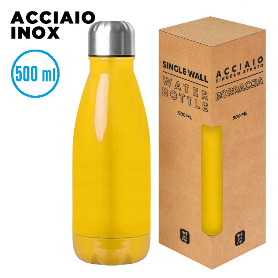 borraccia in acciaio inox 500ml - GLOSSY BOTTLE - Gadget.it - 