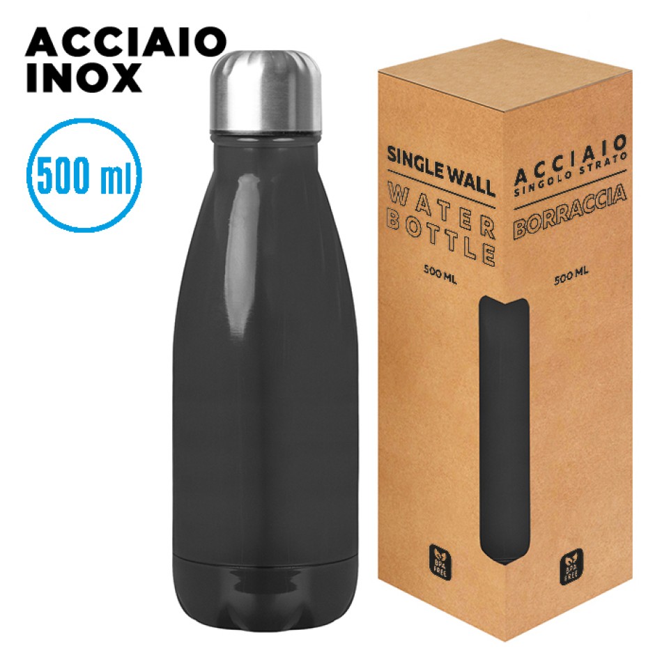 borraccia in acciaio inox 500ml - GLOSSY BOTTLE - Gadget.it - 
