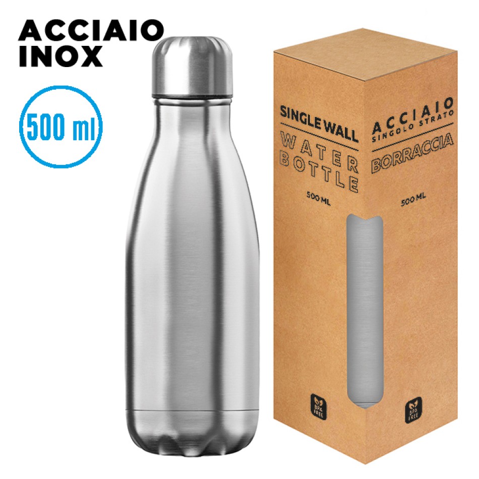 borraccia in acciaio inox 500ml - GLOSSY BOTTLE - Gadget.it - 