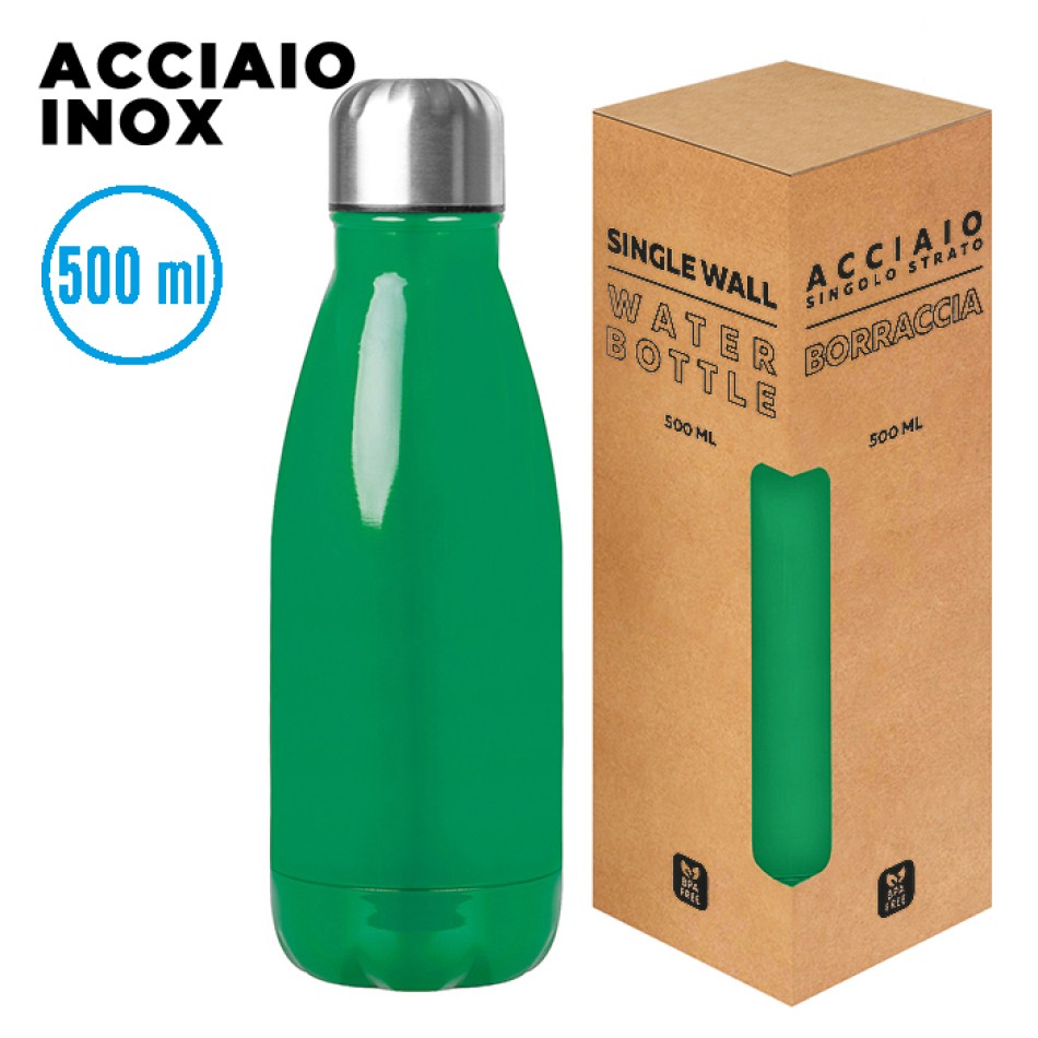 borraccia in acciaio inox 500ml - GLOSSY BOTTLE - Gadget.it - 