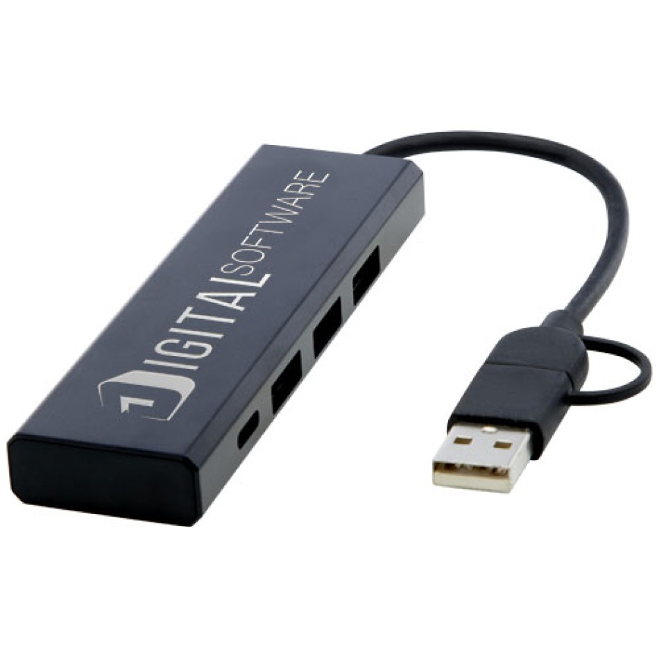 Hub USB 2.0 in alluminio riciclato RCS Rise - Gadget.it - 