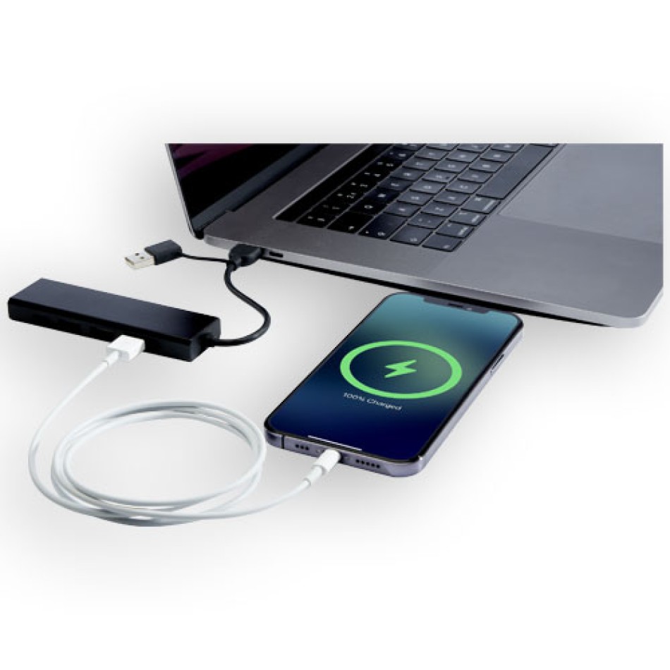 Hub USB 2.0 in alluminio riciclato RCS Rise - Gadget.it - 