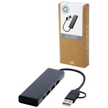 Hub USB 2.0 in alluminio riciclato RCS Rise - Gadget.it - 