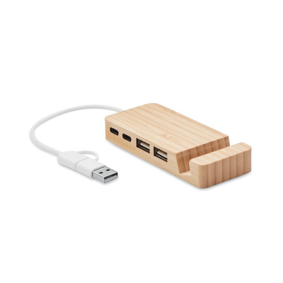 Hub USB a 4 porte in bamboo - HUBSTAND - Gadget.it - 