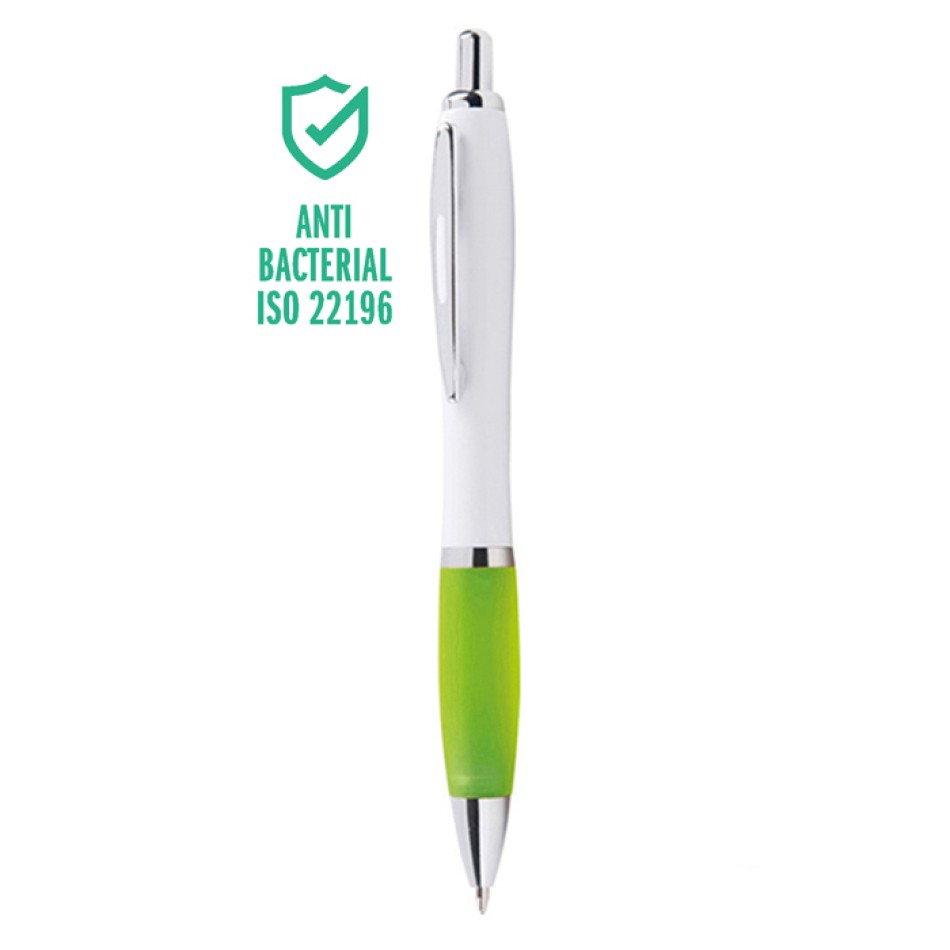Penna a Sfera Bianca personalizzabile con Grip Colorata e Refill Jumbo - Gadget.it - Penna a Sfera Bianca personalizzabile con Grip Colorata e Refill Jumbo
