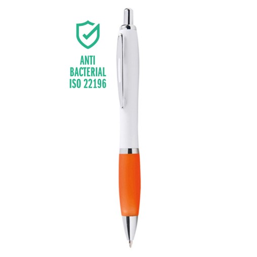 Penna a Sfera Bianca personalizzabile con Grip Colorata e Refill Jumbo - Gadget.it - Penna a Sfera Bianca personalizzabile con Grip Colorata e Refill Jumbo