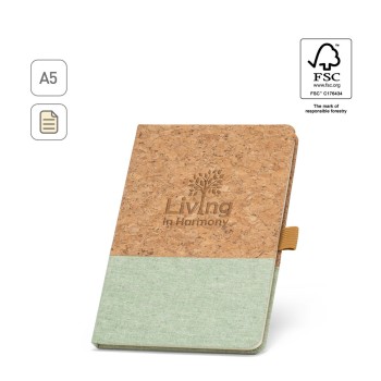 KLEE. Block notes A5 in sughero e lino con pagine a righe - Gadget.it - 