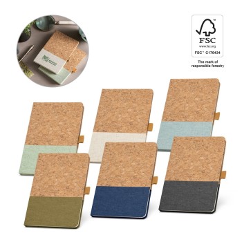 KLEE. Block notes A5 in sughero e lino con pagine a righe - Gadget.it - 