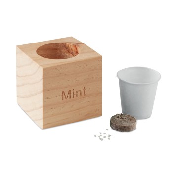 MENTA - Mini vaso in legno - Gadget.it - 