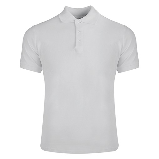Polo Mezza Manica Bianca in Cotone Piquet Pettinato 180 g/m² - Gadget.it - 
