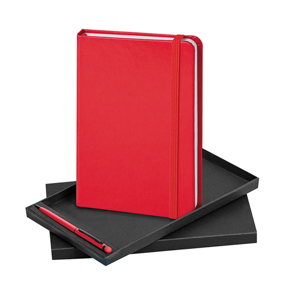 Parure notes a righe 14x21 cm e penna touch - Gadget.it - 