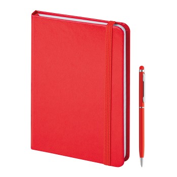 Parure notes a righe 14x21 cm e penna touch - Gadget.it - 