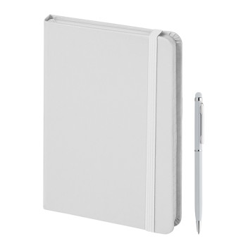 Parure notes a righe 14x21 cm e penna touch - Gadget.it - 