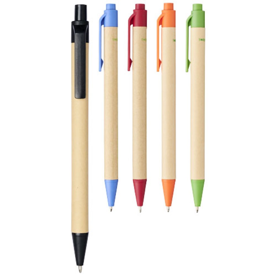 Penna in cartone riciclato e mais refill nero - BERK - Gadget.it - 