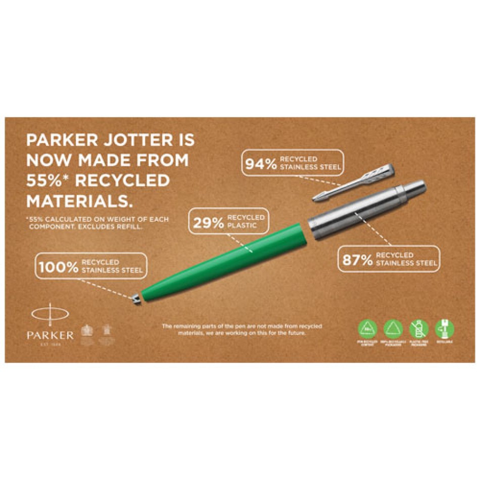 Penna in plastica riciclata refill nero - PARKER JOTTER RECYCLED  - Gadget.it - 