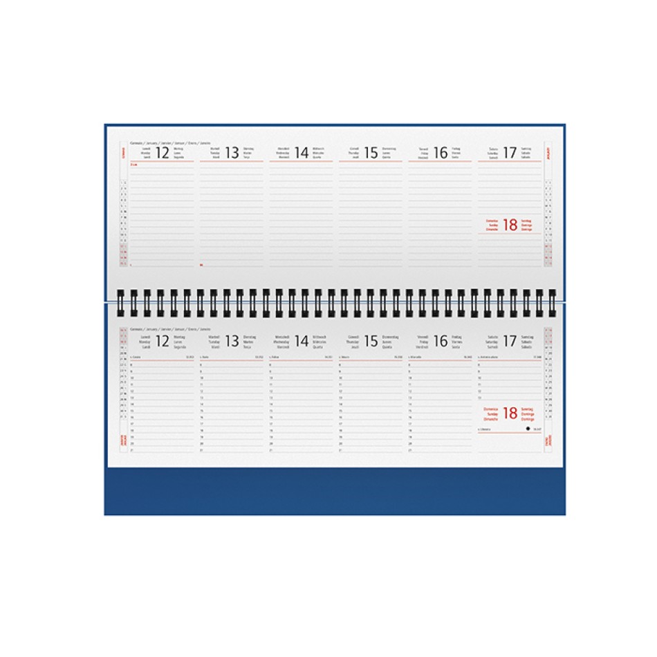 Planning Settimanale 30x14  - Gadget.it - Planning Settimanale 128 Pagine Multilingue con Rubrica 30x14 cm 